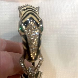 Enamel zebra hinge bracelet